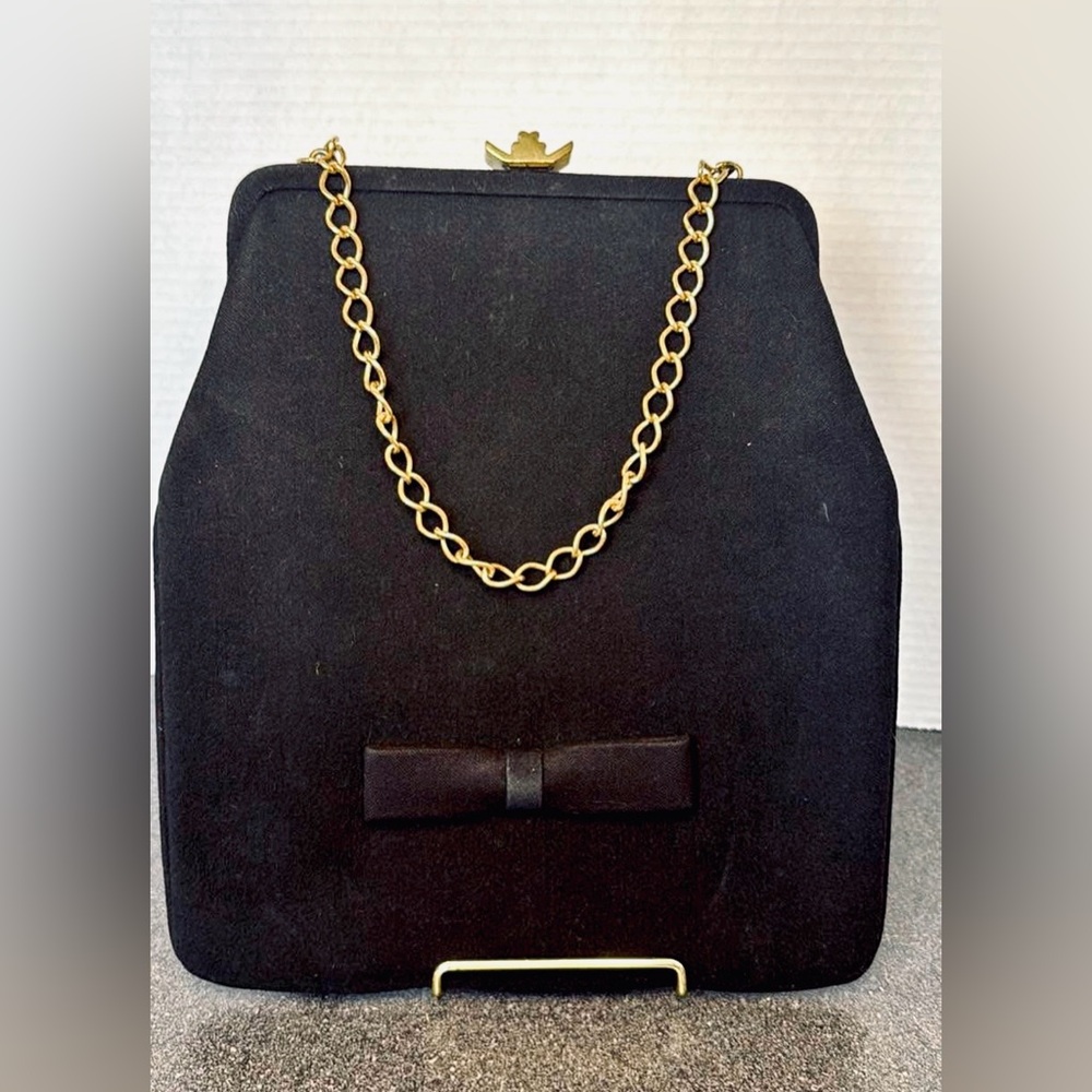 Vintage 50’s Mid-Century Black Elegant Evening Handbag/Clutch